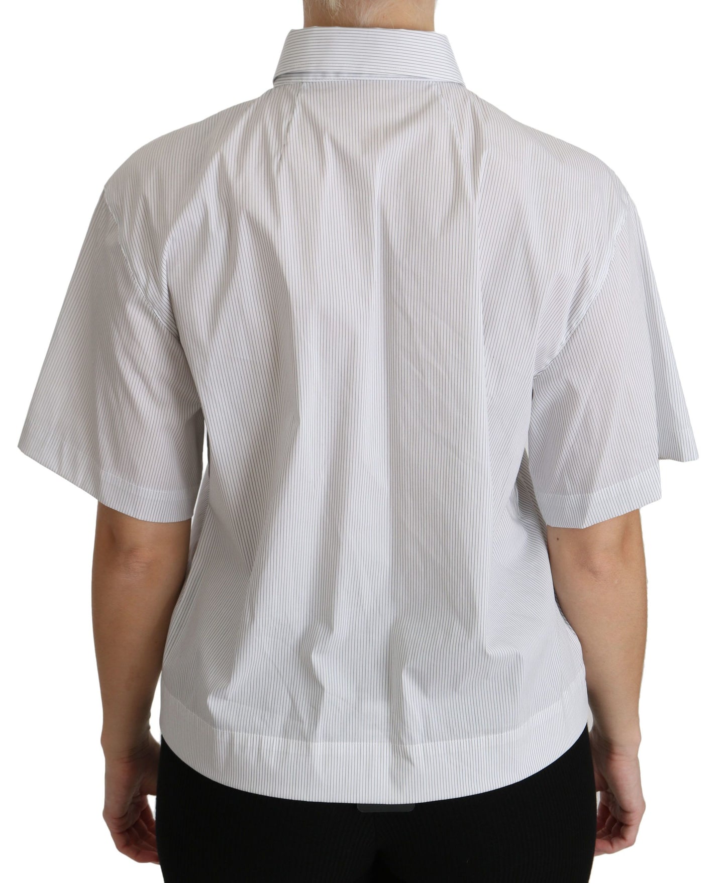 Dolce & Gabbana Elegant White Cotton Polo Top