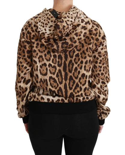 Dolce & Gabbana Elegant Leopard Print Hooded Sweater