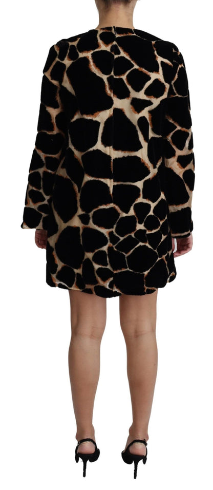 Dolce & Gabbana Chic Giraffe Print Shift Mini Dress