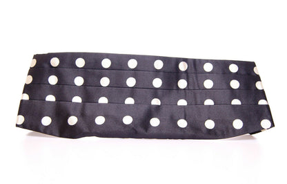 Dolce & Gabbana Elegant Silk Black Polka Dot Cummerbund