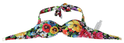 Dolce & Gabbana Floral Elegance High-End Bikini Top