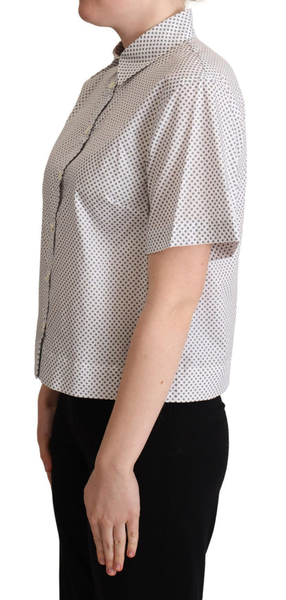 Dolce & Gabbana Chic Gray Polka Dot Short Sleeve Polo