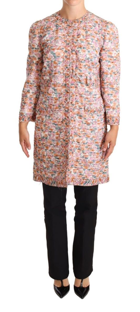 Dolce & Gabbana Elegant Floral Silk Trench Coat