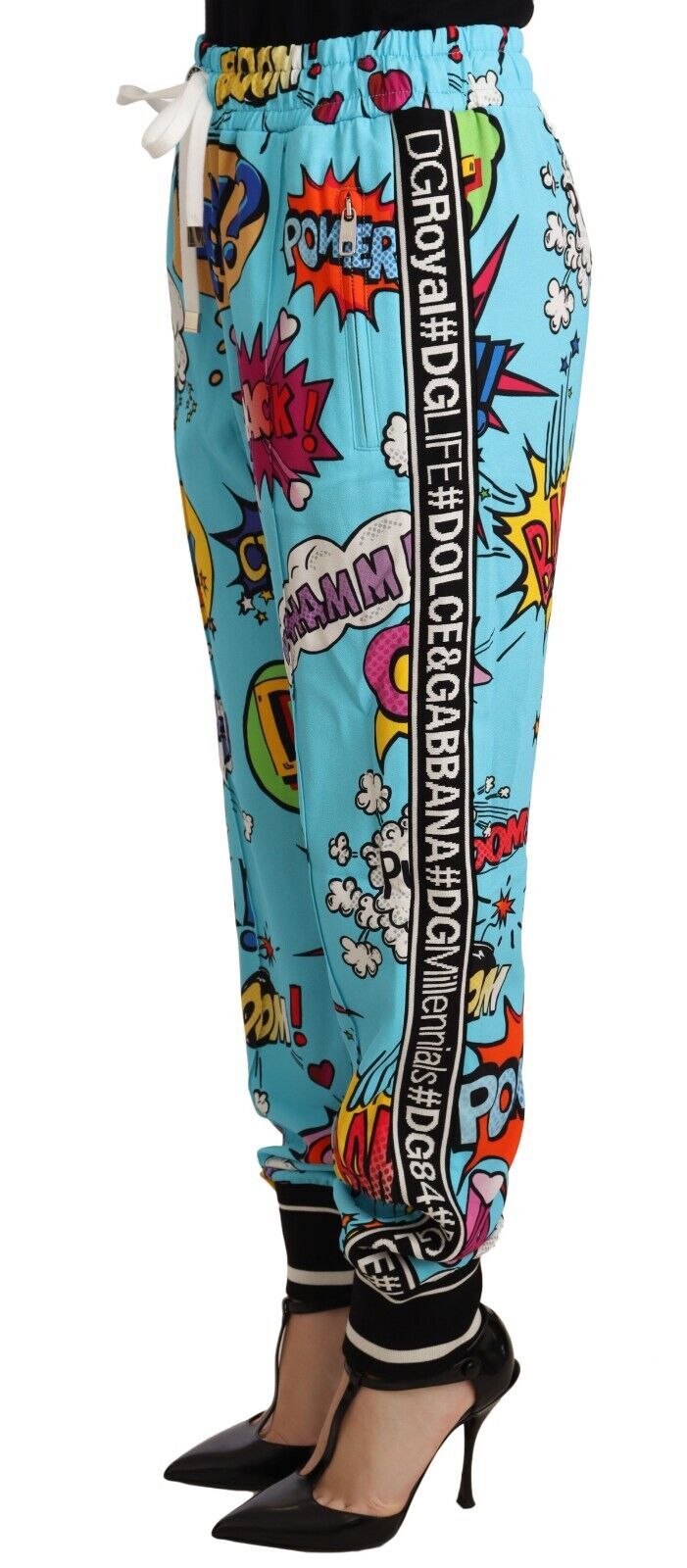 Dolce & Gabbana Chic Cartoon Print Knitted Jogger Pants