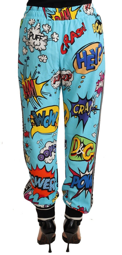 Dolce & Gabbana Chic Cartoon Print Knitted Jogger Pants