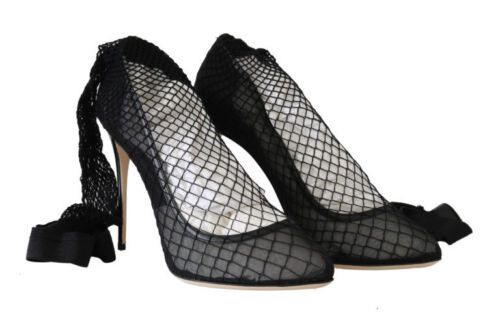 Dolce & Gabbana Elegant Netted Sock Pumps in Timeless Black