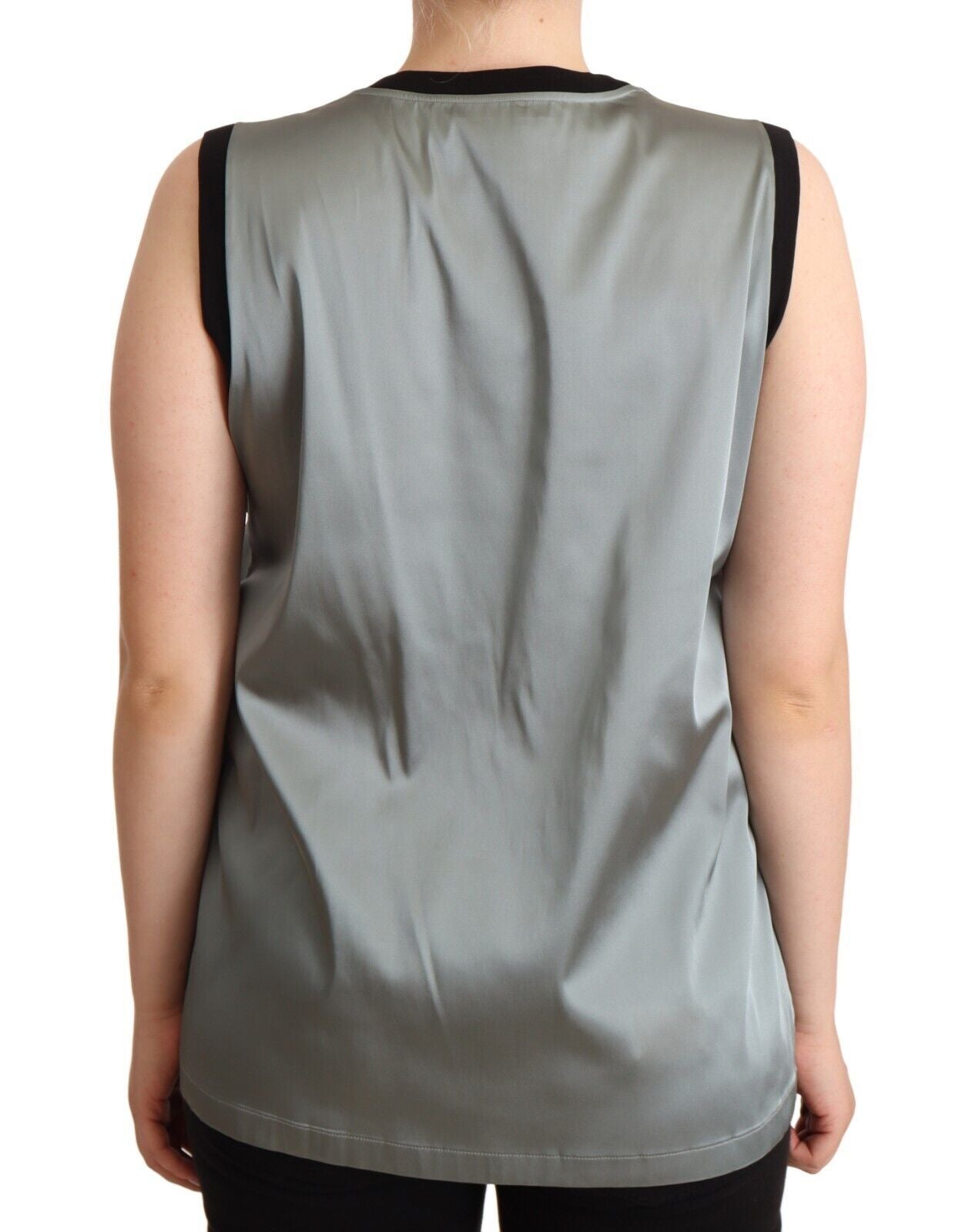 Dolce & Gabbana Elegant Silver Sleeveless Blouse