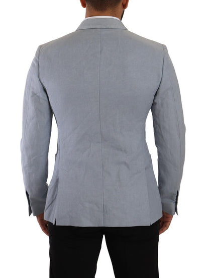 Dolce & Gabbana Elegant Slim Fit Light Blue Double Breasted Blazer