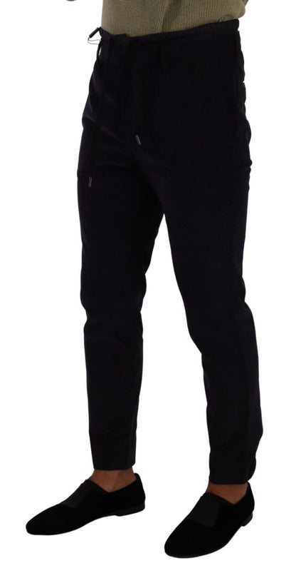 Dolce & Gabbana Slim Fit Luxe Corduroy Pants in Dark Blue