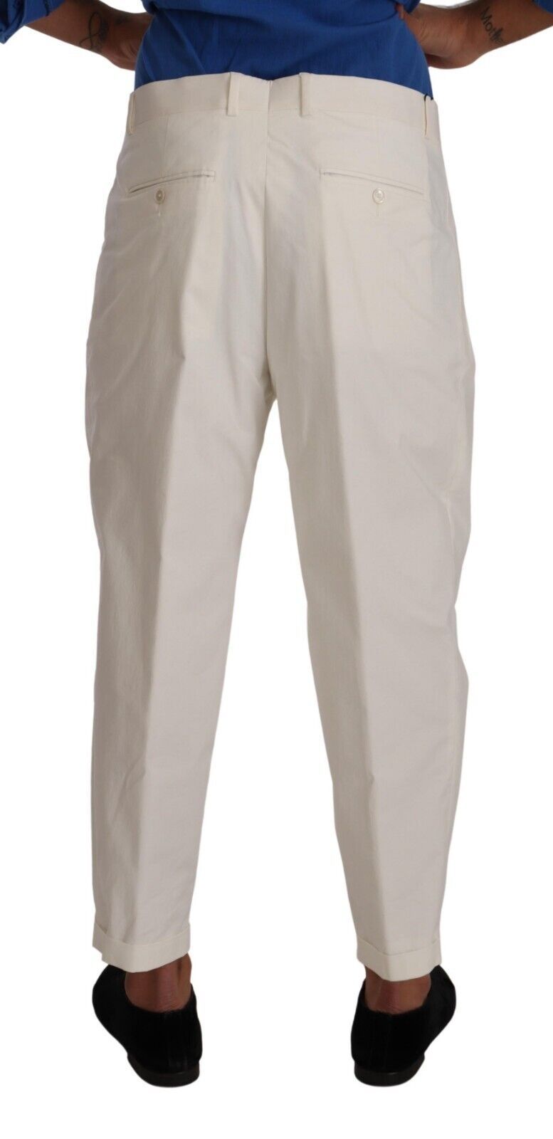 Dolce & Gabbana Elegant White Cotton Stretch Dress Pants