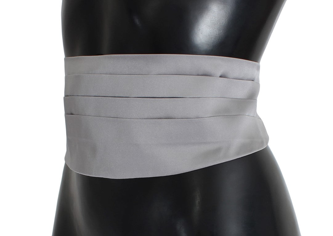 Dolce & Gabbana Elegant Silk Gray Cummerbund