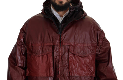 Dolce & Gabbana Elegant Bordeaux Full Zip Hooded Jacket