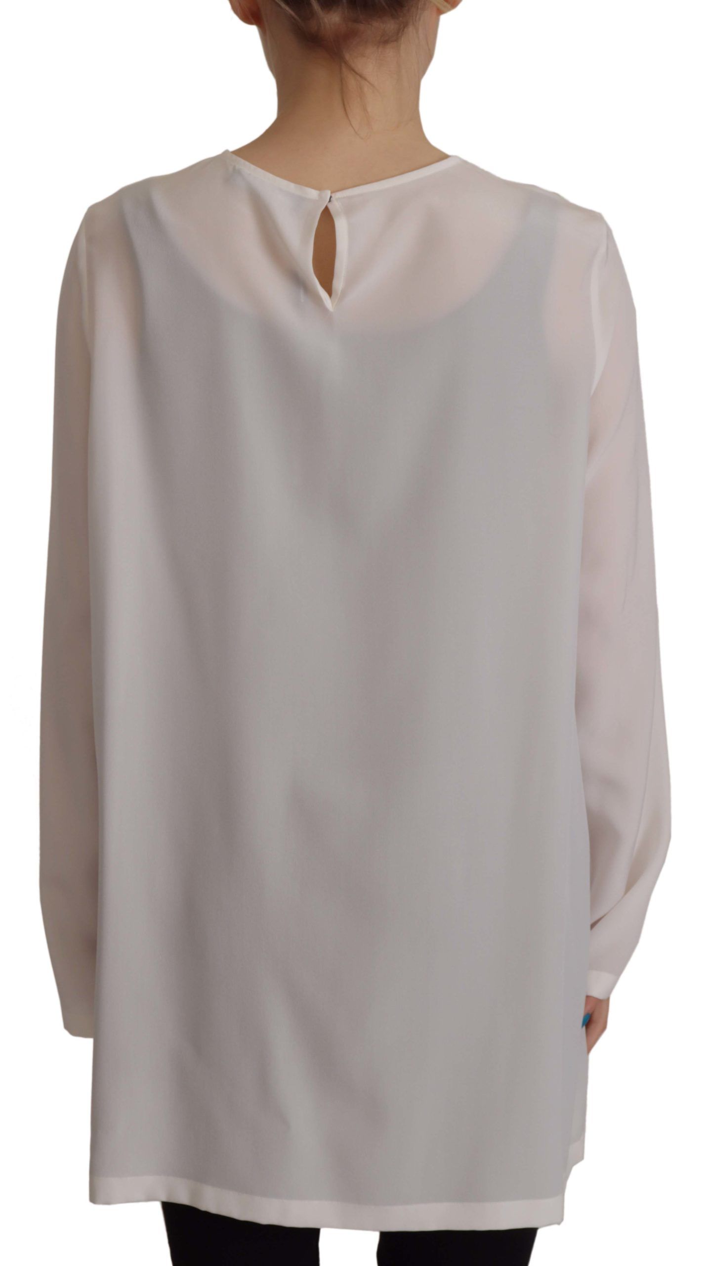 Dolce & Gabbana Elegant Silk Top with Logo Embroidery