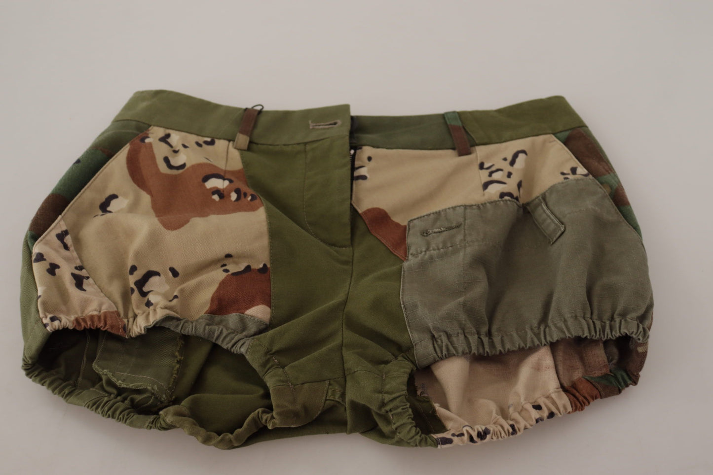 Dolce & Gabbana Army Green High-Waist Hot Pants