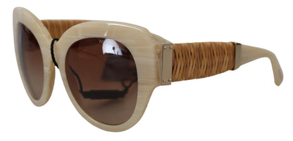 Dolce & Gabbana Beige Chic Acetate Women's Sunglasses