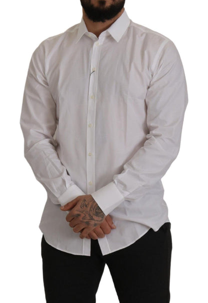 Dolce & Gabbana Elegant Slim Fit White Martini Dress Shirt