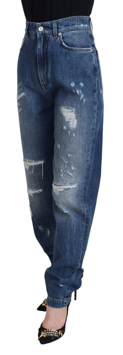 Dolce & Gabbana Elegant Tattered Denim Jeans