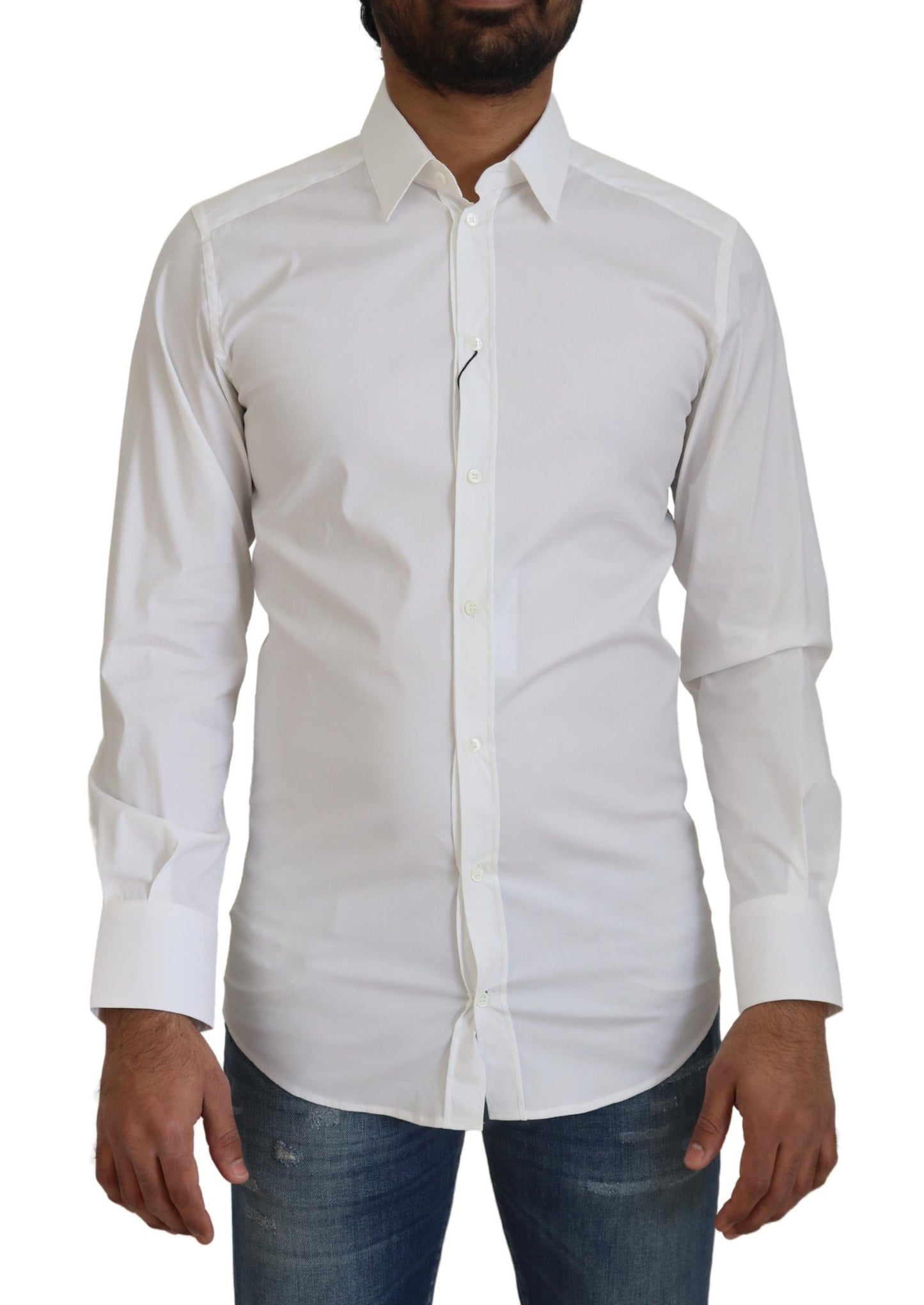 Dolce & Gabbana Dazzling White Slim Fit Dress Shirt