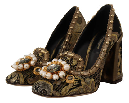 Dolce & Gabbana Elegant Gold Jacquard Brocade Pumps