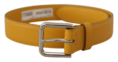 Dolce & Gabbana Elegant Leather Belt in Sunshine Yellow