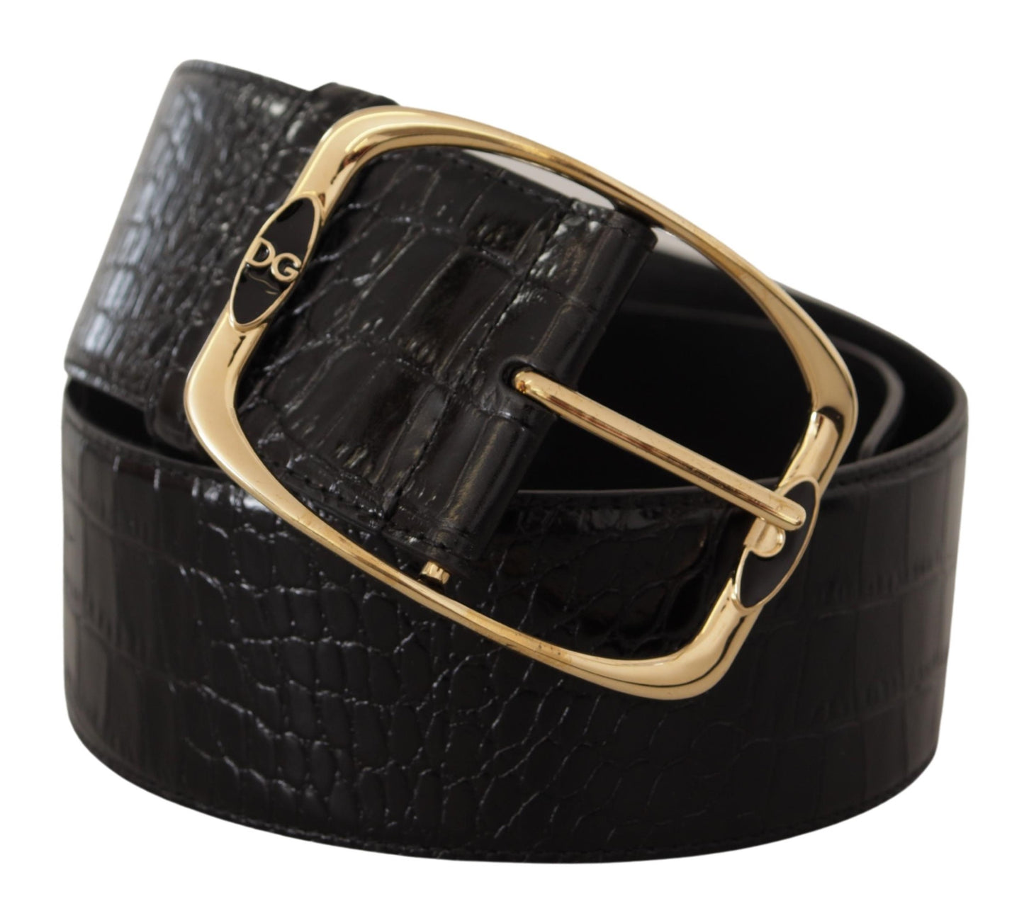 Dolce & Gabbana Elegant Black Leather Logo Belt