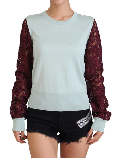 Dolce & Gabbana Elegant Multicolor Lace Silk Blend Sweater