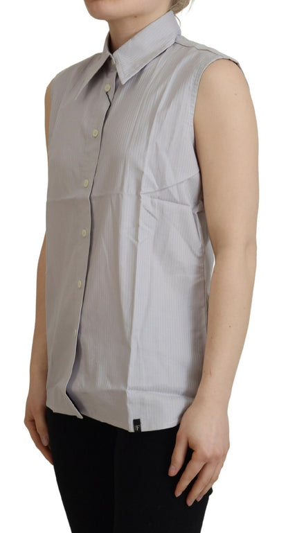 Ferre Elegant Sleeveless Cotton Polo Top