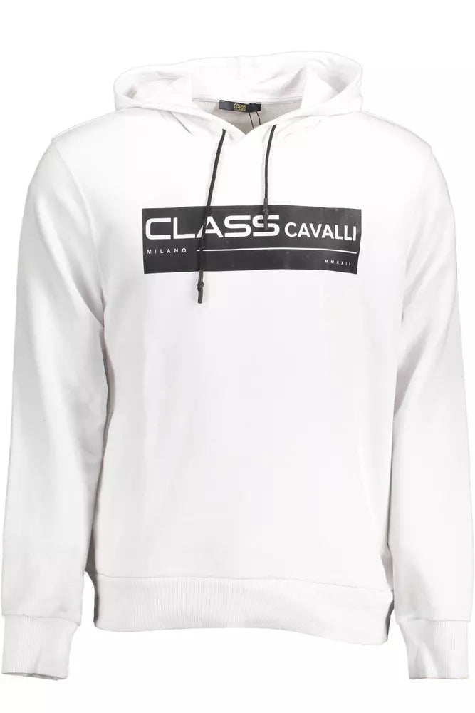 Cavalli Class White Cotton Men Sweater