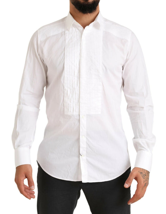 Dolce & Gabbana Elegant White Slim Fit Cotton Dress Shirt