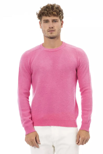 Alpha Studio Pink Wool Men Sweater