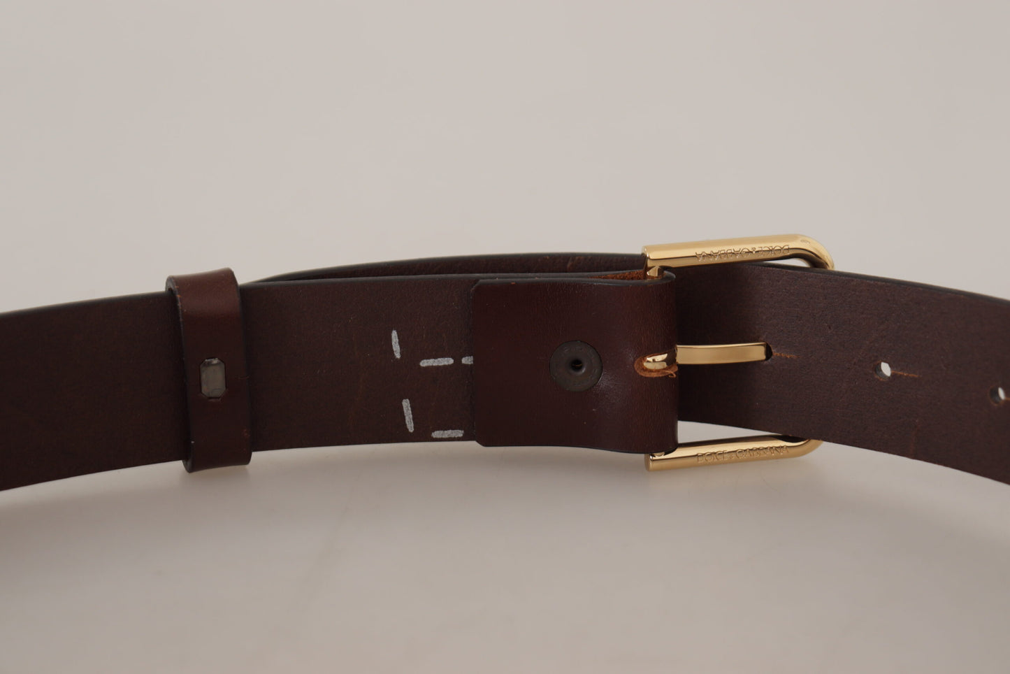 Dolce & Gabbana Elegant Dark Brown Leather Belt