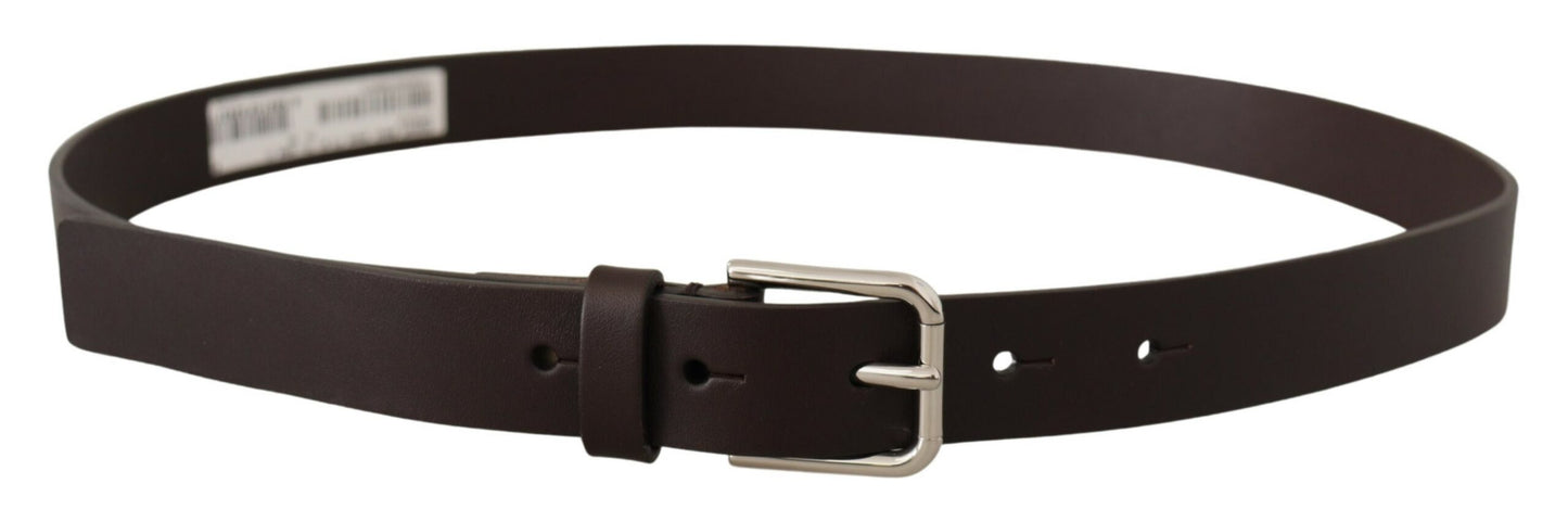 Dolce & Gabbana Elegant Leather Belt With Logo Buckle