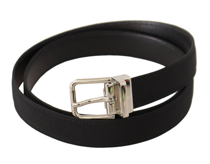 Dolce & Gabbana Elegant Black Canvas and Leather Belt