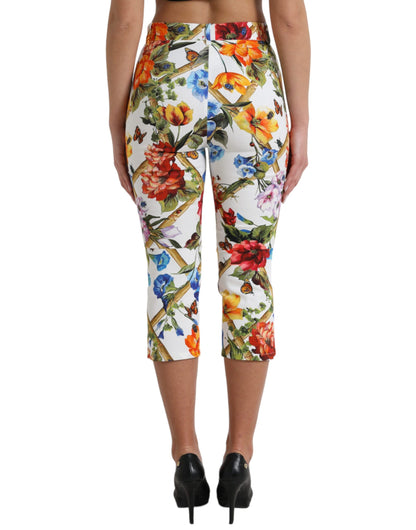 Dolce & Gabbana Floral High Waist Cropped Fashion Pants