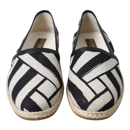 Dolce & Gabbana Elegant Striped Leather Espadrilles