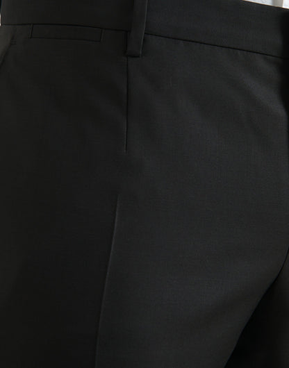 Dolce & Gabbana Black Wool Silk Skinny Dress Pants