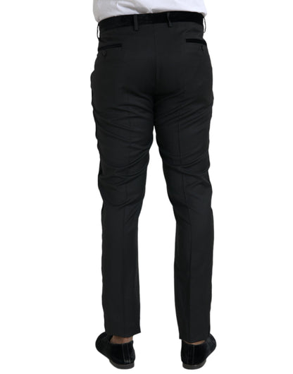 Dolce & Gabbana Black Silk Men Skinny Dress Pants