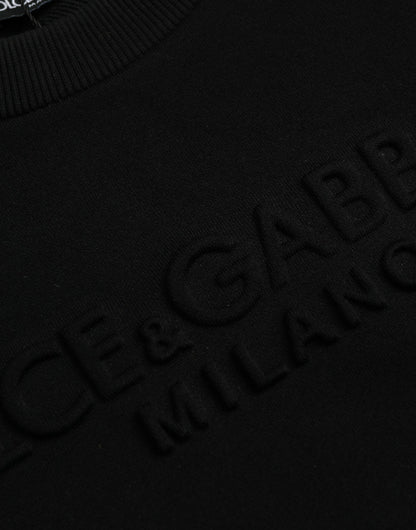 Dolce & Gabbana Black Cotton Long Sleeves Sweatshirt Sweater