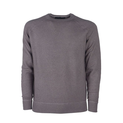 Emilio Romanelli Elegant Gray Cashmere Crew Neck Sweater