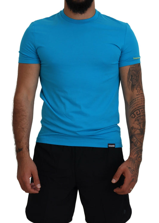 Dsquared² Blue Modal Short Sleeves Crewneck T-shirt