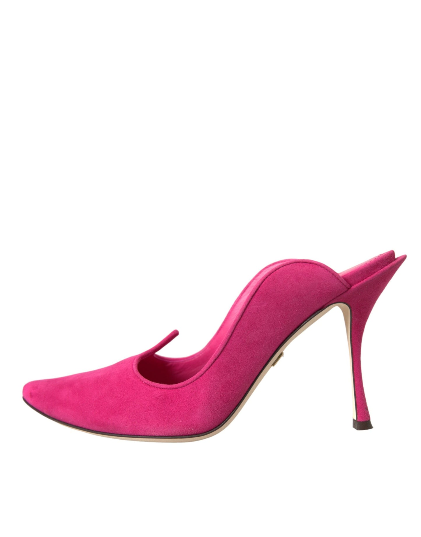 Dolce & Gabbana Fuchsia Suede Leather Mules Sandals Shoes