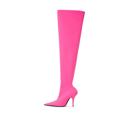 Balenciaga Elegant Pink Polyester Ankle Boots