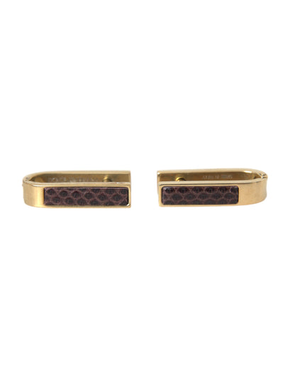 Dolce & Gabbana Gold Plated Metal Brass Pin Men Cufflinks