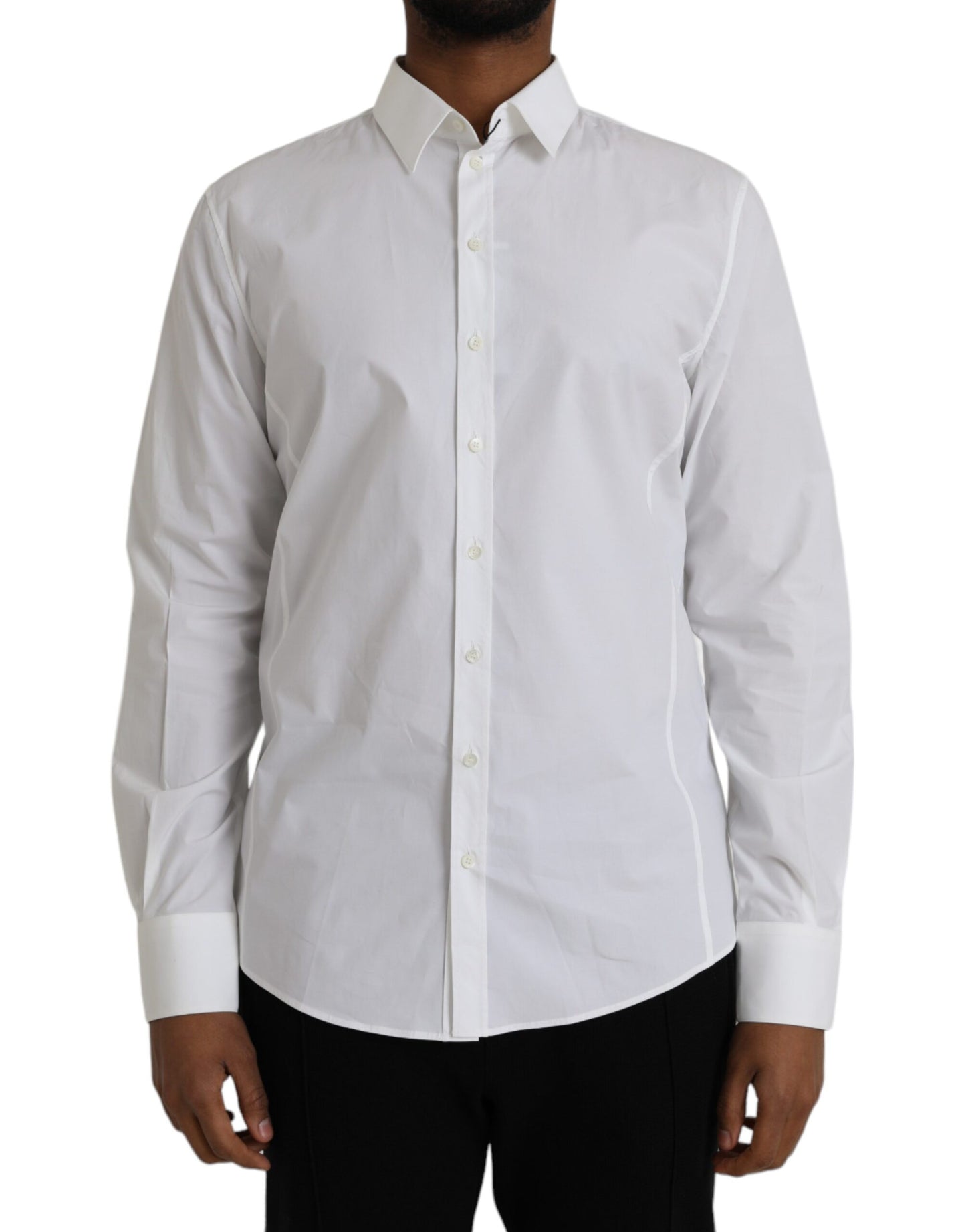 Dolce & Gabbana White Cotton Formal Dress Top SICILIA Shirt