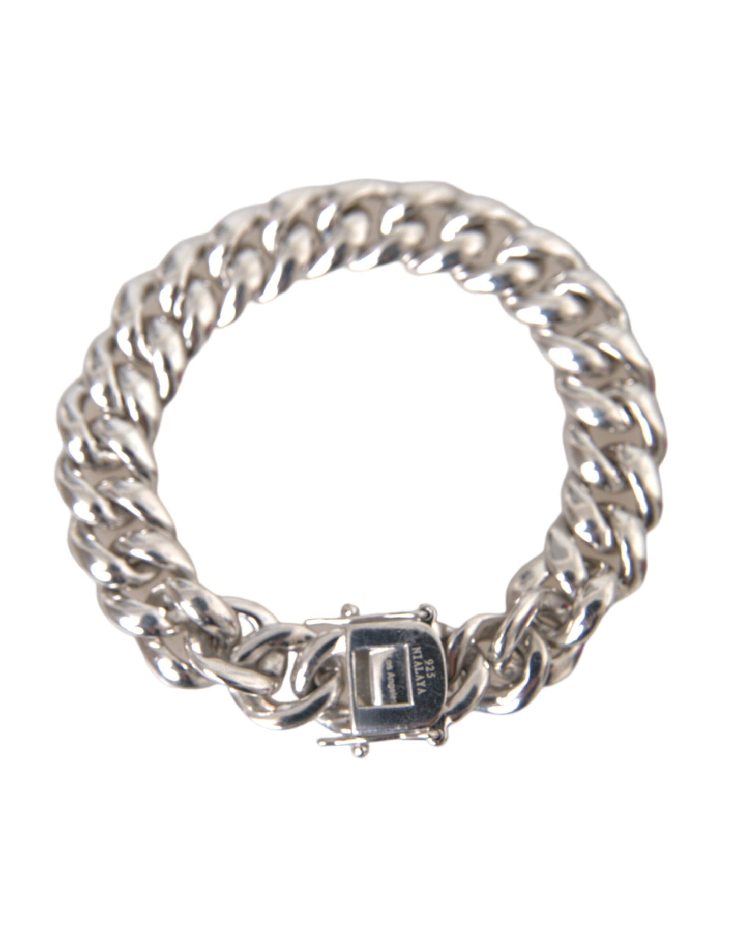 Nialaya Solid Heavy Curb Link 925 Sterling Silver Bracelet Men