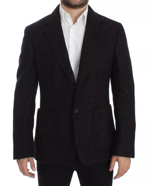 Dolce & Gabbana Bordeaux Alpaca Two Button Jacket Blazer