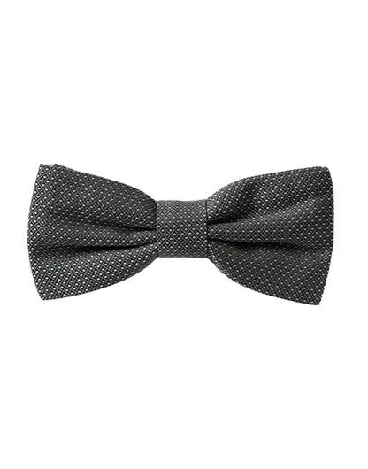 Dolce & Gabbana Gray Silk Patterned Adjustable Neck Men Papillon Bow Tie