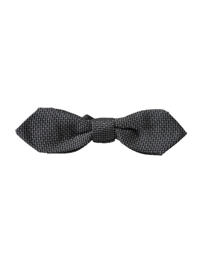 Dolce & Gabbana Gray Silk Weaved Adjustable Neck Men Papillon Bow Tie