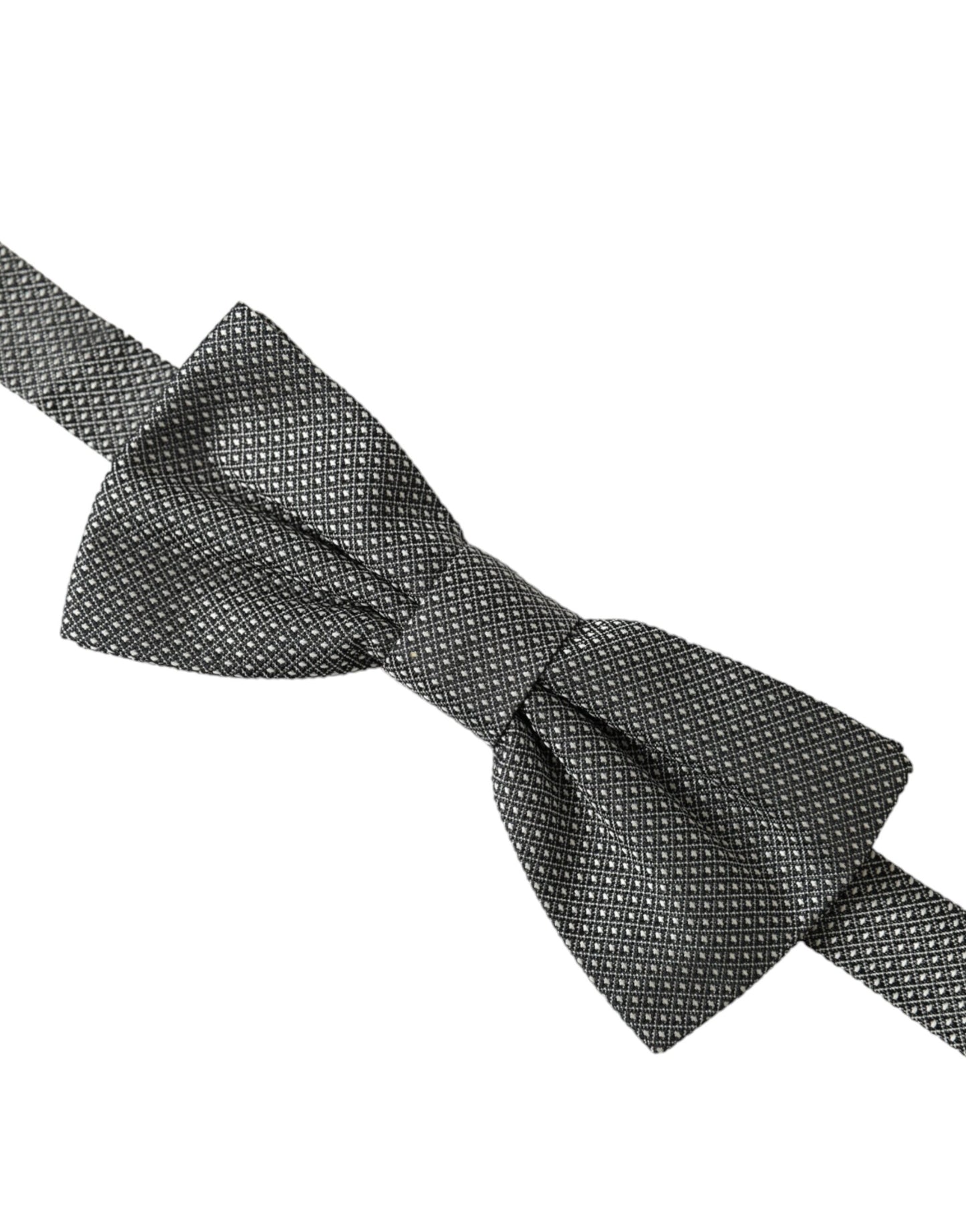 Dolce & Gabbana Gray Silk Patterned Adjustable Neck Men Bow Tie