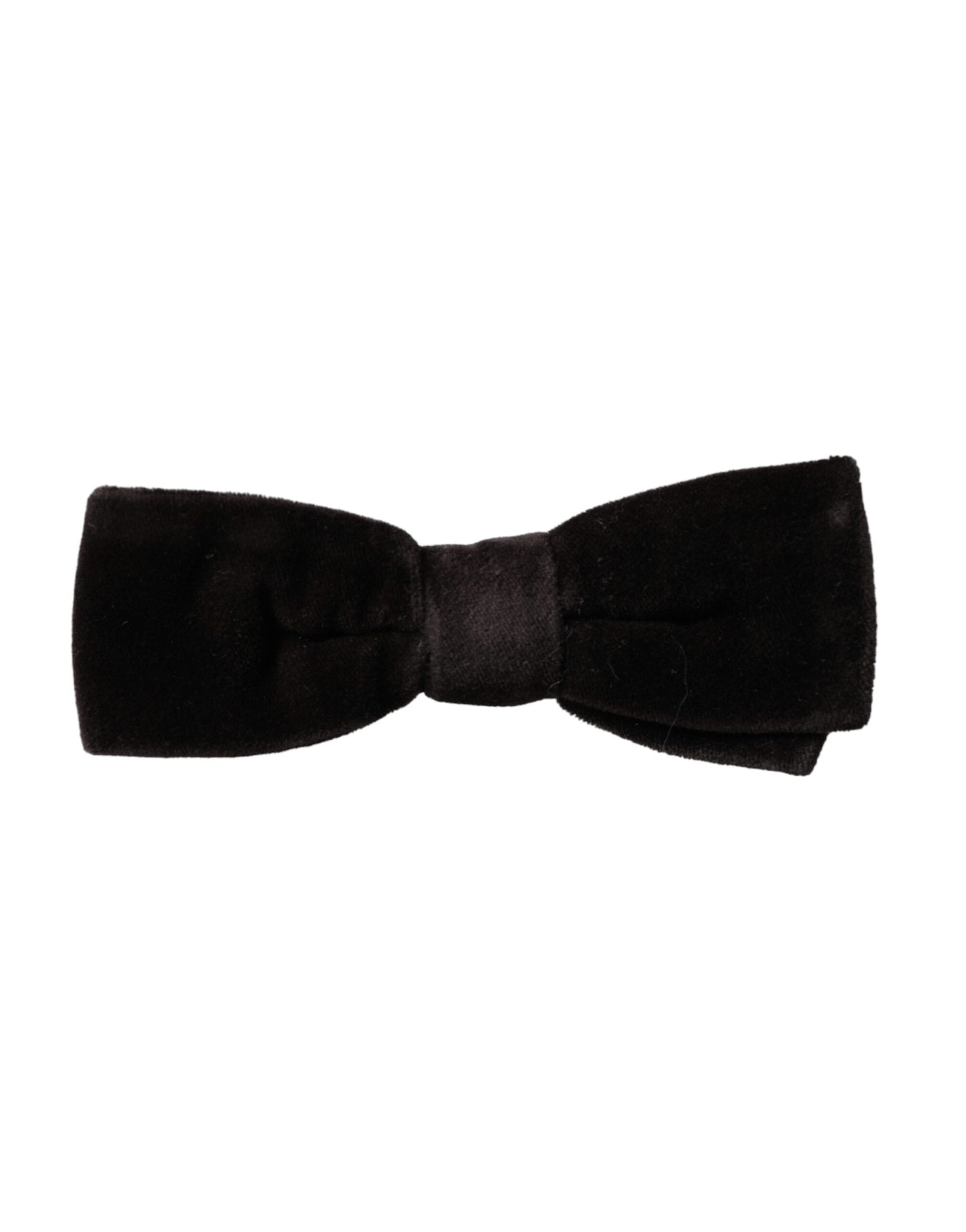 Dolce & Gabbana Black Velvet Cotton Adjustable Neck Men Bow Tie